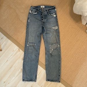 Agolde ripped straight leg jeans